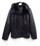 μπουφάν δερματίνης με γούνινο γιακά