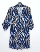 Μπλουζοφόρεμα σε μπλέ,καφέ και μπέζ απόχρωση