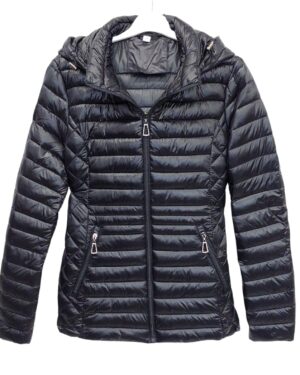 WA3187 μπουφάν γυαλιστερό μαύρο